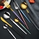 thumbnail image 4 of Juego de cubiertos con mango de color sólido, juego de cubiertos de acero inoxidable de 4 piezas, juego de utensilios de cocina para 1, 4 of 5