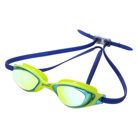 Lentes Natacion S67 Uv Falcon Mirror Verde Azul