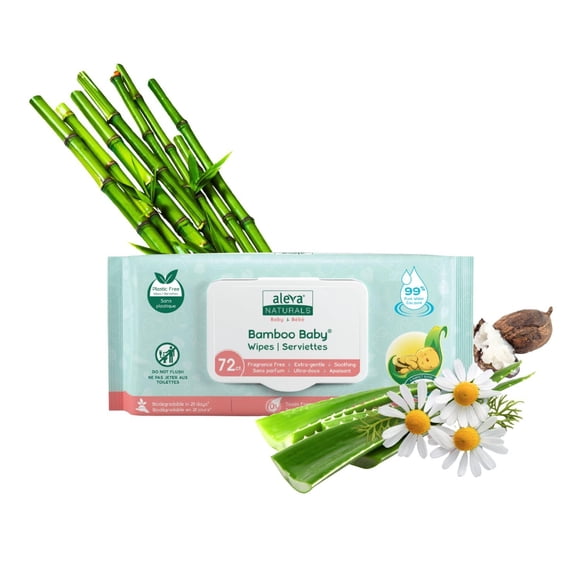 Toallitas húmedas para bebé Aleva Naturals Bamboo Sensitive 400 g