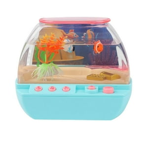 Genérico - Decoración Del Tanque De Peces De Acuario Con Casa De Juego De Dibujos Animados De Luz Para El Hogar Azul
