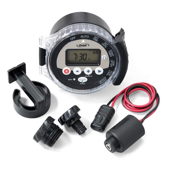 Temporizador Orbit 57865 Rociador a Batería con 4 Válvulas