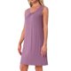 thumbnail image 4 of INSPIRE CHIC Camisón sin mangas para mujer, camisones, ropa de dormir, camisón con pliegues en la parte delantera, cuello redondo, vestido de noche, M púrpura, 4 of 6