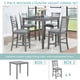 thumbnail image 2 of 5 Piece Dining Table Set, Wooden Dining Square Table Set for 4, Counter Height Kitchen Table Set with Square Table and 4 Upholstered Chairs for Small Space, Gray, 2 of 3
