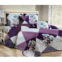 Casadeliacl - Cubrecama Quilt Delgado2 Plaza Diseño Modernos Tf Flor / Violeta