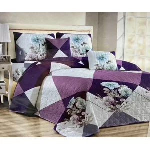 Casadeliacl - Cubrecama Quilt Delgado2 Plaza Diseño Modernos Tf Flor / Violeta