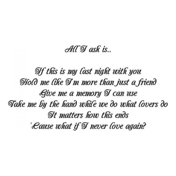 Decomural All I Ask Adele Song Lyrics WS-40778
