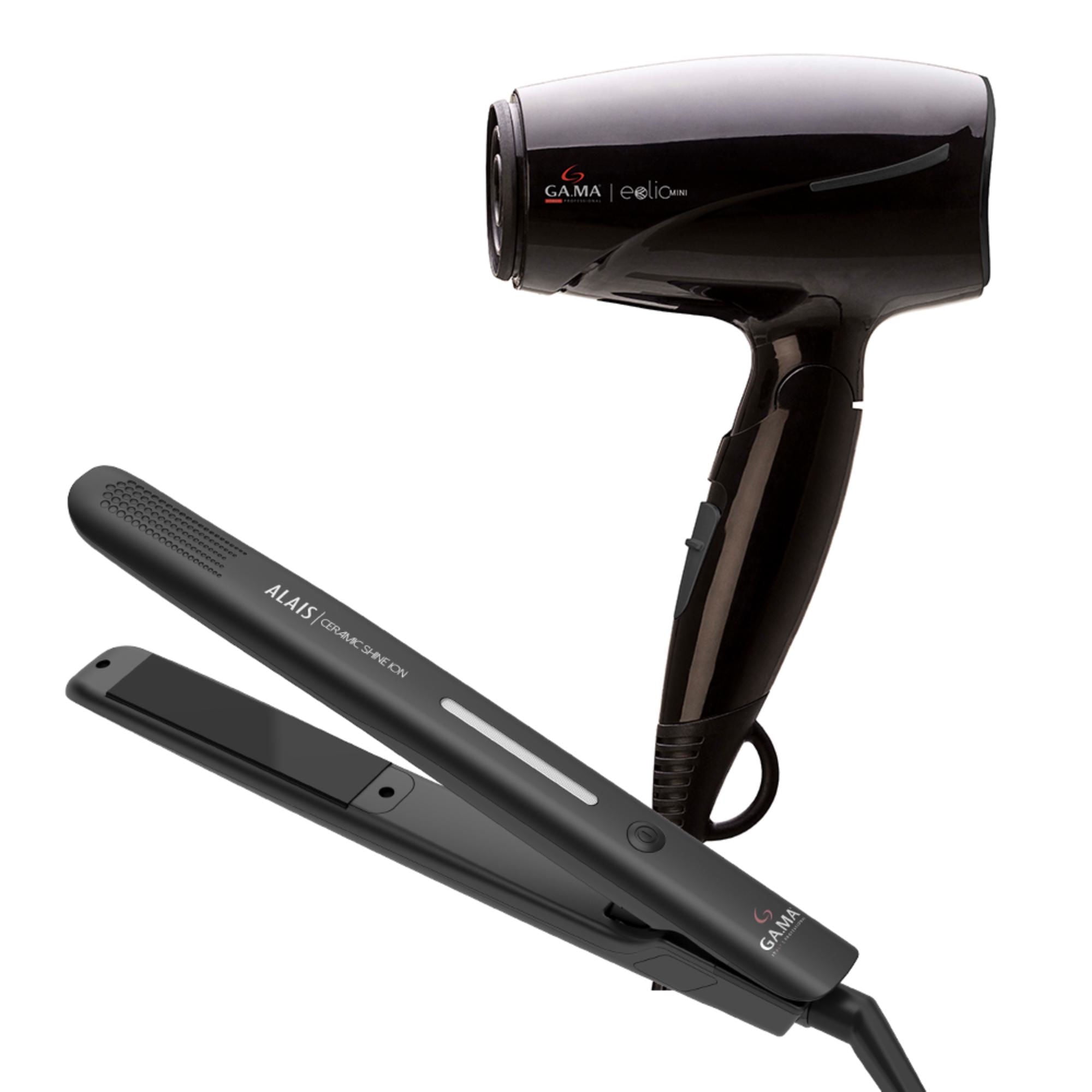 Gama - Secador Eolic Mini + Alisador Alis Shine