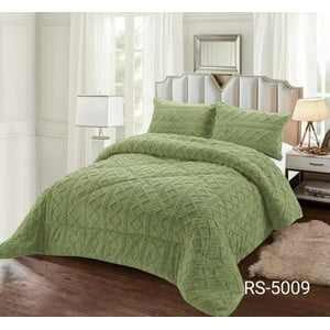Aladdins Shop - Cobertor De Invierno Texturizado Con Chiporro 1,5 Plaza Diseño Trenza Verde