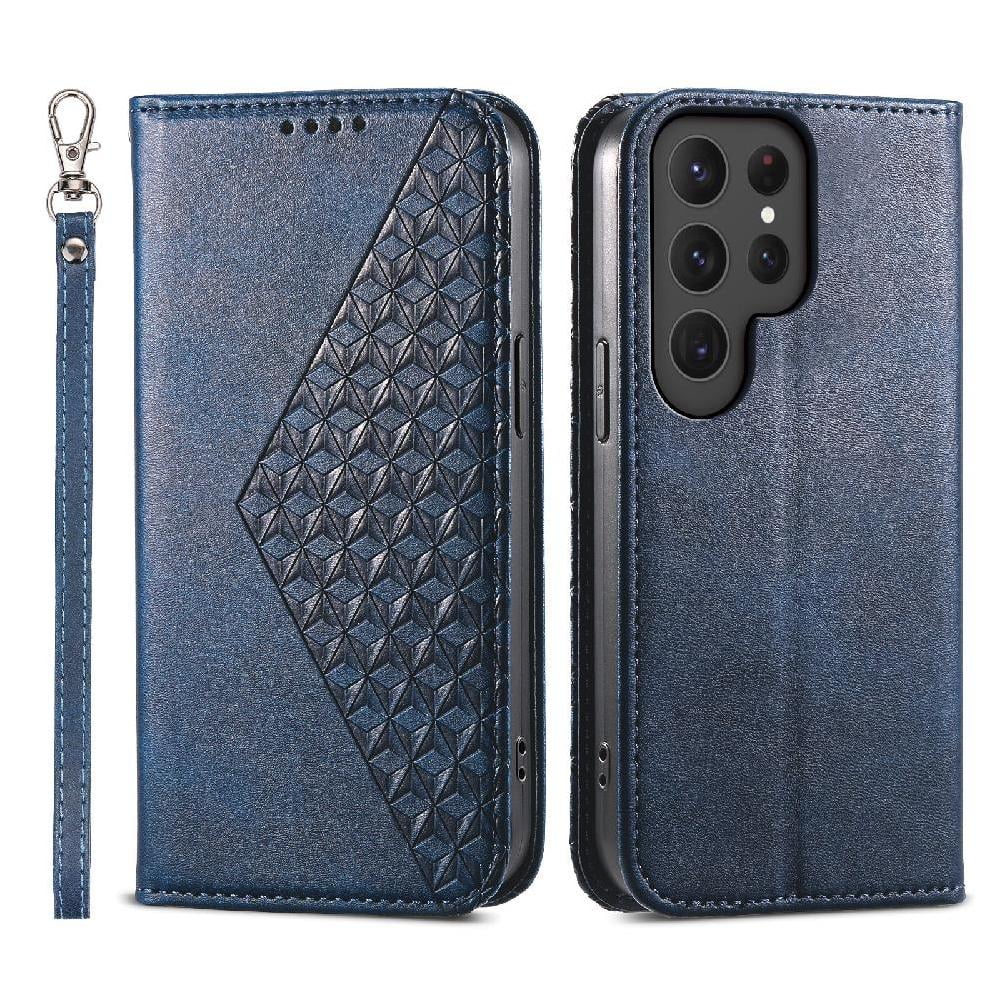 Funda Flip Foxdock Para Samsung Galaxy S24 Ultra , Estilo Billetera Con Diseño Rombo, Correa De Mano Y Soporte, Uso Diario