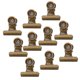 thumbnail image 3 of Clips De Bisagra De Metal De 10 Piezas, Abrazadera De Clip De Papel De / Clips De Carpeta De Archivos, Bronce, 3 of 5