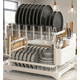 thumbnail image 2 of Secador De Platos Escurridor De Loza Acero Inoxidable Cocina 2 Niveles Blanco, 2 of 6