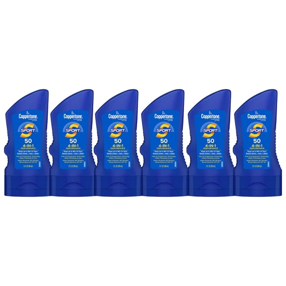Loción solar Coppertone SPORT SPF 50 90 ml (paquete de 6)