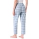 thumbnail image 3 of Pantalones de pijama de algodón a cuadros para mujer con cintura elástica y bolsillo para un sueño cómodo L Azul a cuadros, 3 of 6