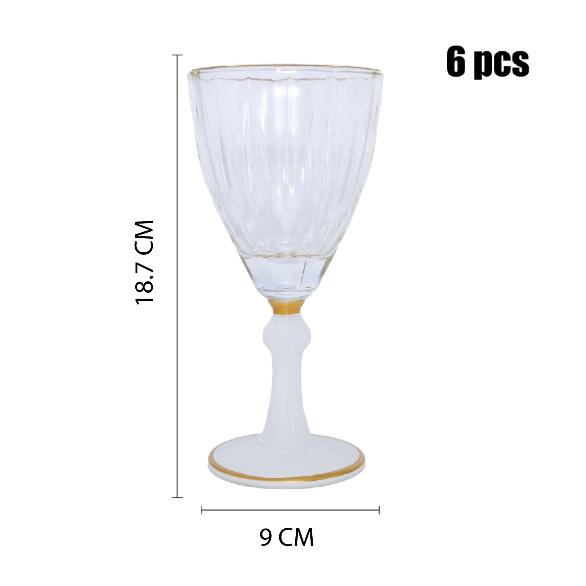 Xianzhu - Copa Tallada De Vino Con Borde Dorado 300ml - 6 Unidades