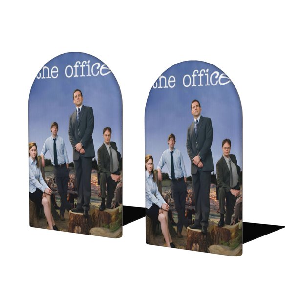 La Oficina Sujetalibros decorativos temáticos, tope para estantería con base antideslizante, uso dual para hogar y oficina - 2 piezas