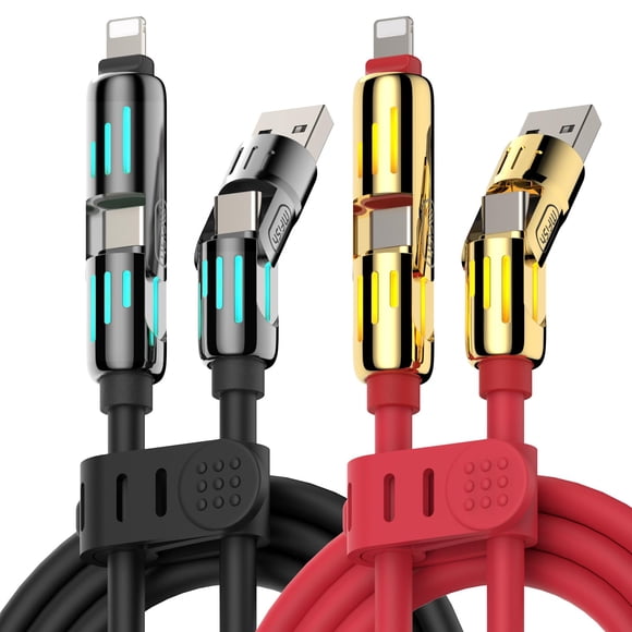 Cable de Carga USB 4 en 1 MFish Paquete de 2 de 2 m Carga Rápida