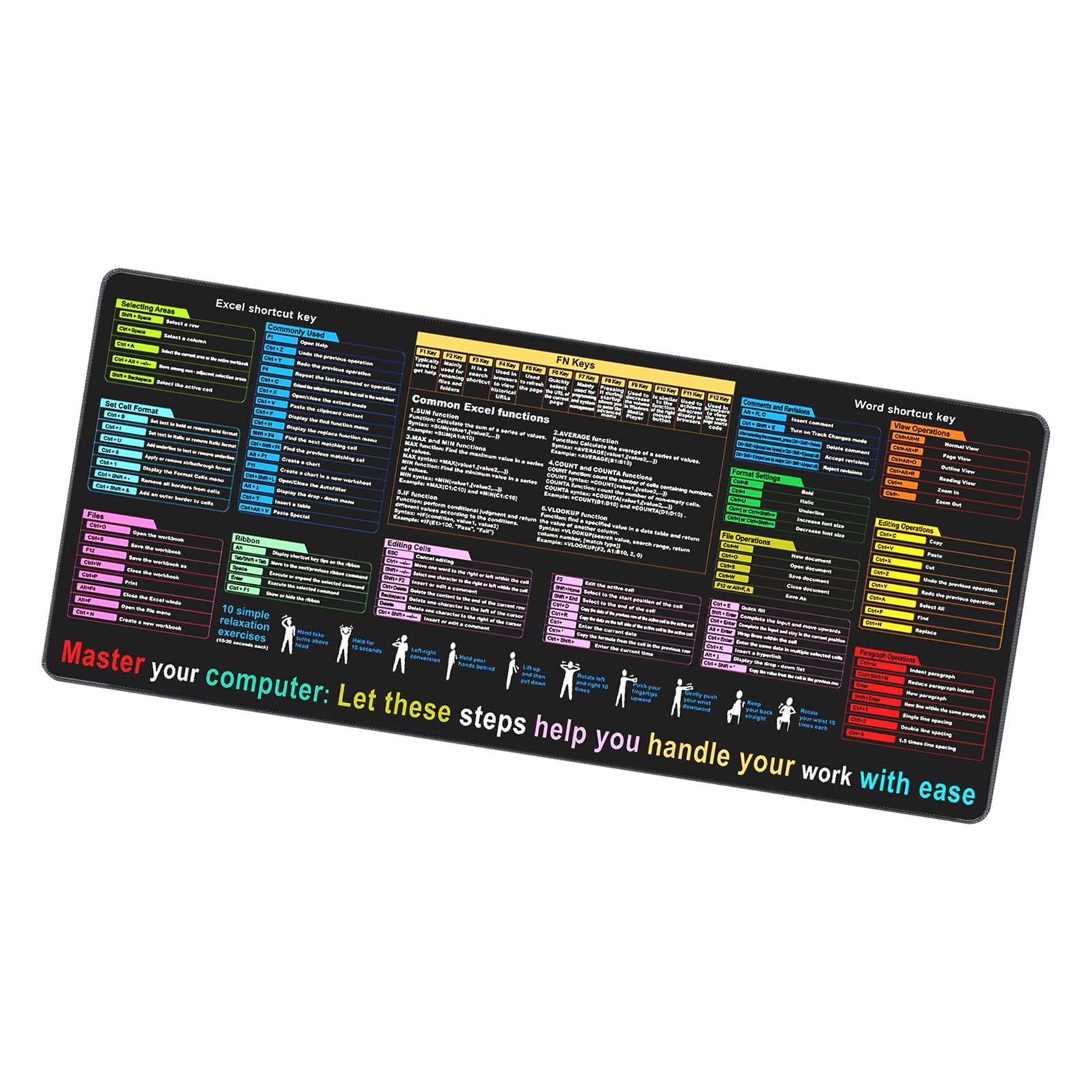 Bothyi - Alfombrilla De Ratón Con Accesos Directos, Suave Y Antideslizante, Para Juegos, Para Trabajar Y Escribir En Casa, 40 X 90 X 0,3 Cm