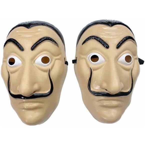 Máscara AMARONE Money Robbery para cosplay de Salvador Dalí, paquete de 2