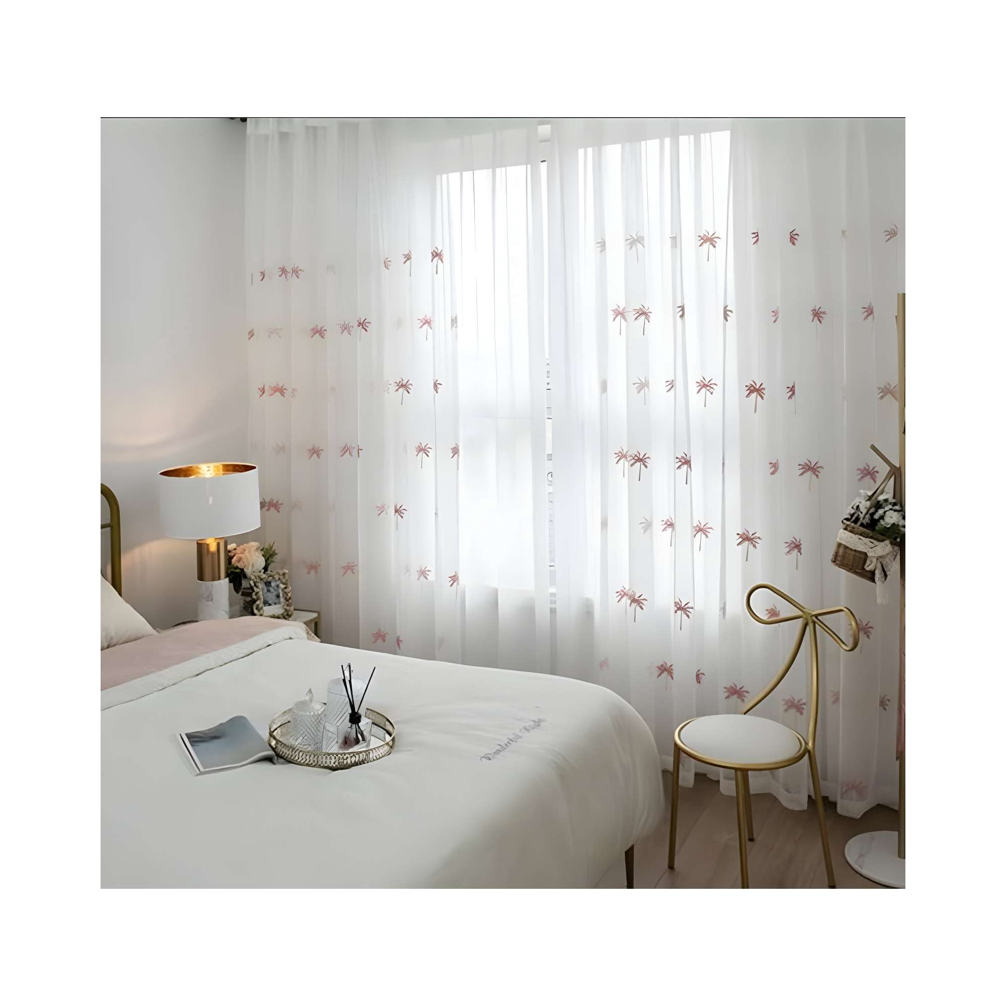 Genérico - Visillo Cortina Lavandas 140x230 Cm 2 Paños