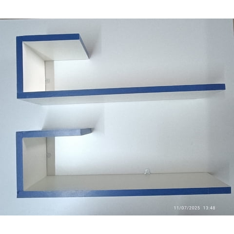 Kouzi - Set De 2 Repisas Modelo C Borde Azul