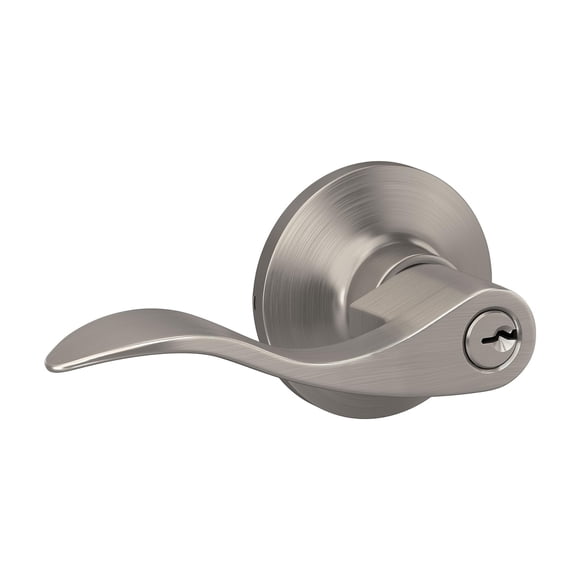 Manilla de puerta Scout Wave Lever, entrada con llave, níquel satinado