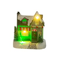 Bothyi - Casa De Pueblo Navideña Iluminada Escena Navideña Casa Para Estante Hogar Navidad B