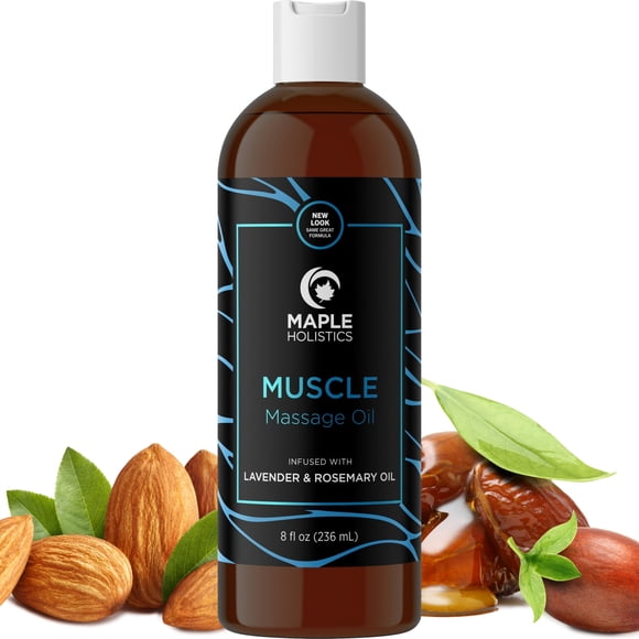 Aceite de masaje muscular Maple Holistics, lavanda y romero, 236 ml