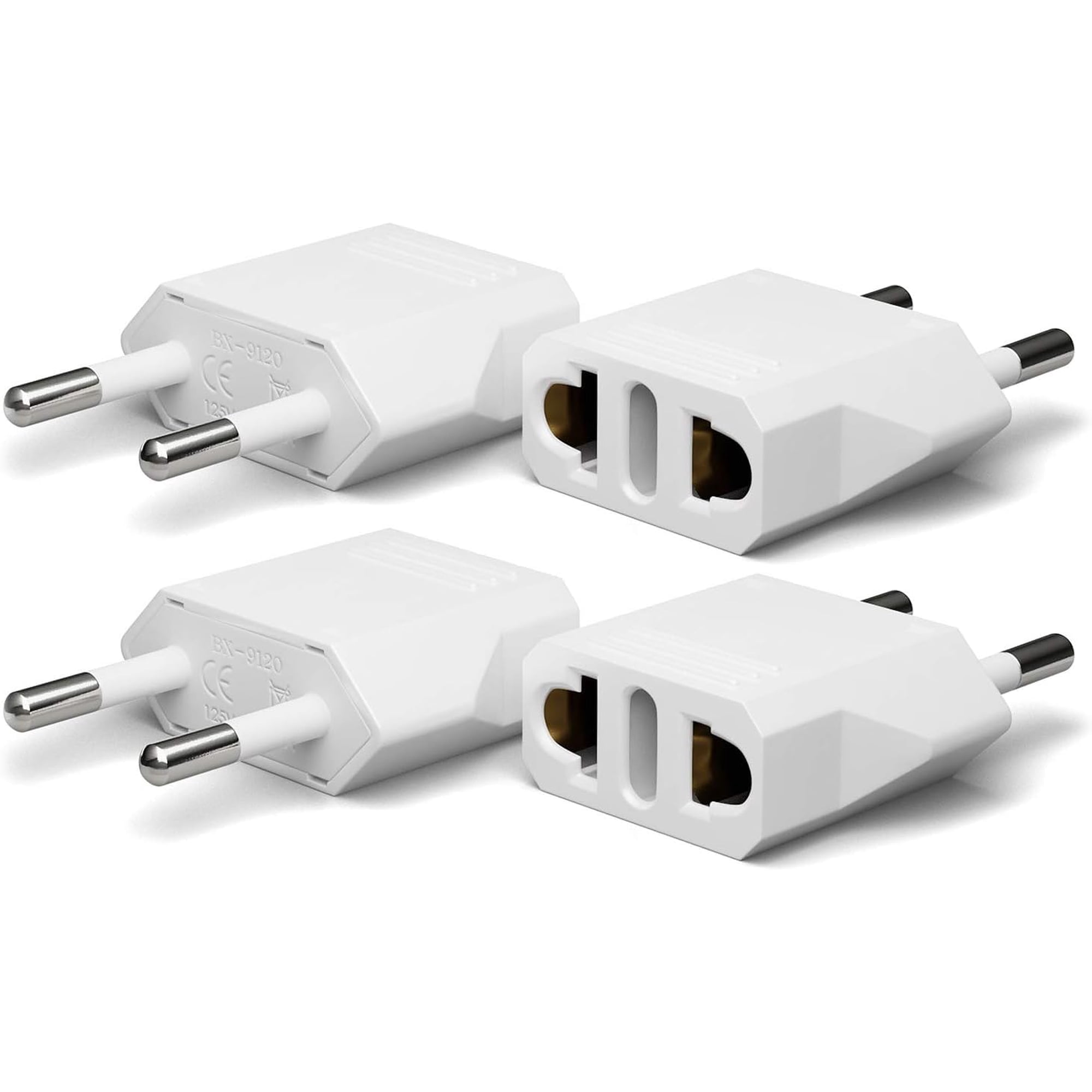 Adaptador De Enchufe De Viaje Unidapt De Ee. Uu. A Europa Tipo C, Paquete De 4
