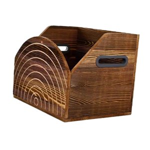 Magideal - Caja De Madera Multiusos Para Discos De Vinilo, Estuche Para Álbumes, Soporte Para Discos, Cubo De Almacenamiento De Álbumes De Madera Para Cd Y Docum