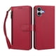 thumbnail image 1 of Funda Tipo Billetera para iphone16 Plus con Soporte y Bolsillo con Cierre Rojo, 1 of 1
