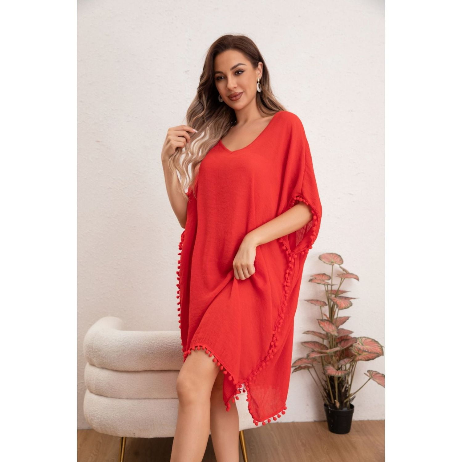 Likeshop - Vestido Mujer Corto Playero Salida De Baño Tunica Verano 8351