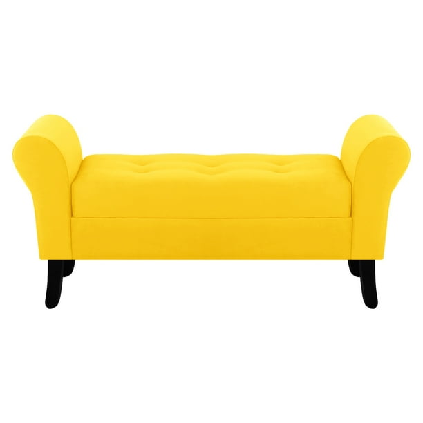Banqueta Baul Lua 2c Felpa 20 Amarillo