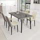 thumbnail image 2 of 55.12-70.87" expandable rectangular dining table that can accommodate 4-6 people, equipped with 4 PU fabric thick padded dining chairs , kitchen table and chairs, with black metal legs, 2 of 3