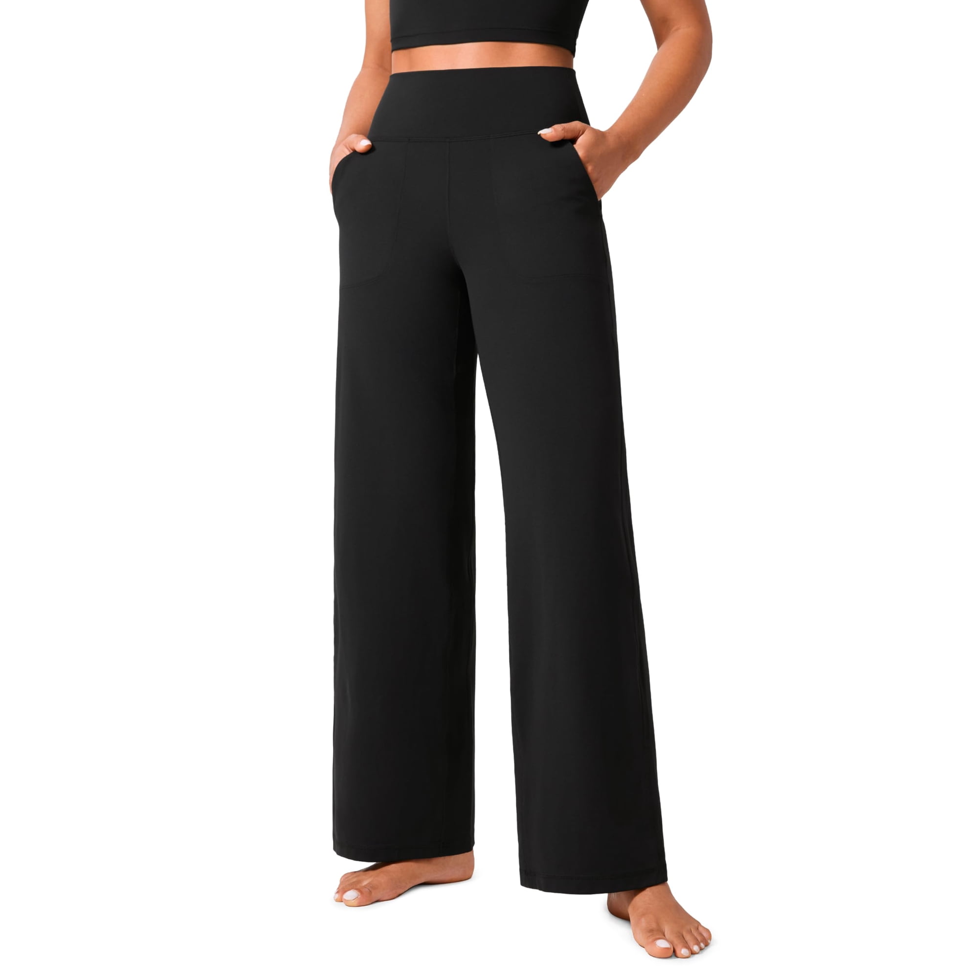 Pantalones De Yoga Crz Yoga Butterlift, Cintura Alta, Pierna Ancha, Negros