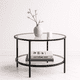thumbnail image 3 of Mesa de Centro Orbe con Vidrio y Metal Negro, 3 of 7