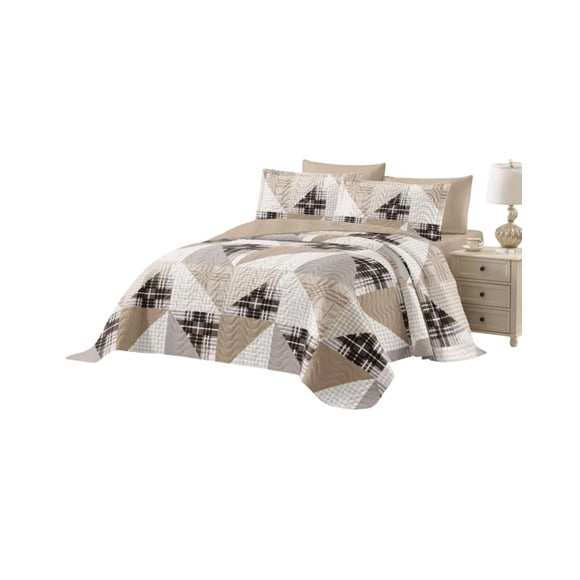 Cubrecama Quilt reversible Elegante y liviano 2 plazas y media
