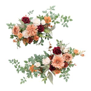 Bothyi - 2 Piezas De Respaldo De Silla De Boda, Flores, Arreglo Floral De Boda Para Fiesta Navideña