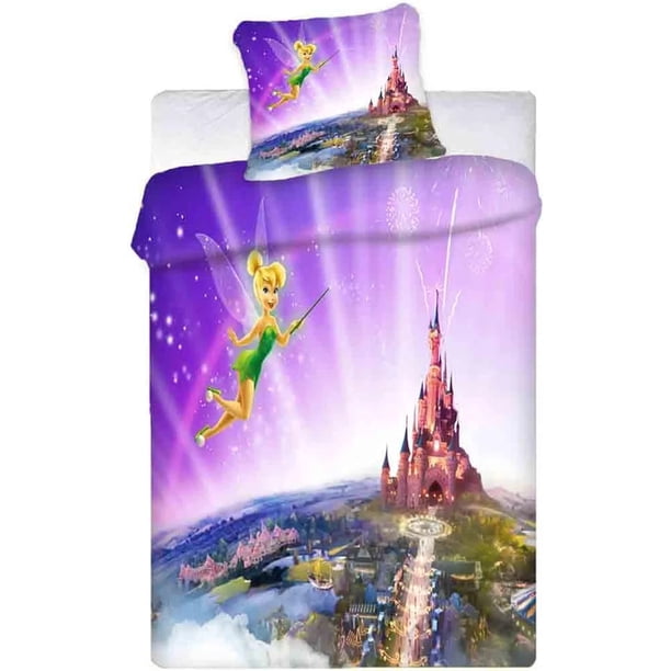 Cartoon Fairy Bed Cover Set, Hot Sale Tinker Bell Fairies Bed Linen ,3d Children Bedding Set,3-Piece1Bed Cover,Gift Bed Sheets
