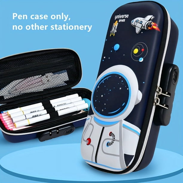 Cute 3D Cartoon Animal Pencil Case with Combination Lock - Perfect Gift for Students - Large Capacity EVA Plastic Pen Holder with Pen Insert