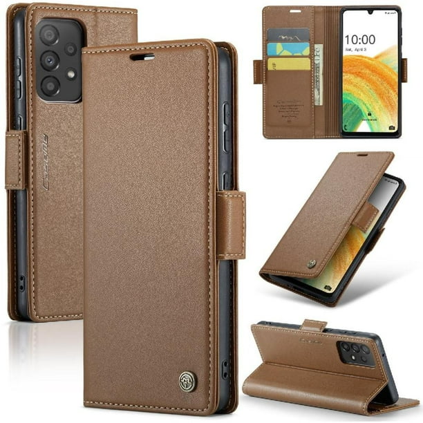 CaseMe tipo cartera Samsung Galaxy A33 5G con cierre magnético, RFID, tarjetero, soporte, carga inalámbrica
