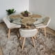 thumbnail image 1 of Comedor Mesa Warwick Vidrio 120cm + 4 Sillas Mariposa Velvet Beige, 1 of 3