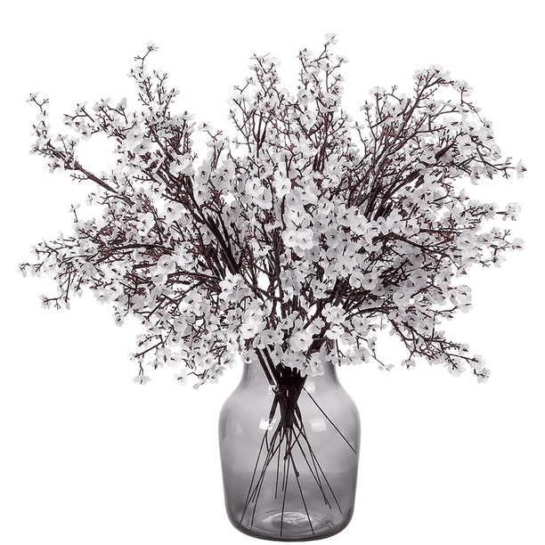 6 piezas de flores artificiales de otoño, flores de aliento de bebé falsas, ramo de gypsophila artificial a granel, arreglos florales de seda, centros de mesa para el hogar, cocina, dormitorio, festiv