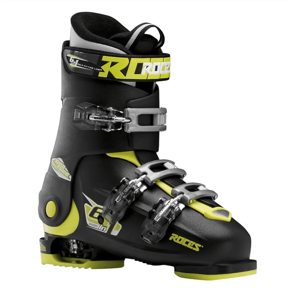 Botas de esquí ROCES IDEA 22.5-25.5 cm negro y verde lima