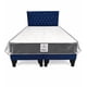 thumbnail image 1 of Cama Europea de 2 Plazas Azul Felpa + Colchon Semi Ortopedico 2 Plazas, 1 of 2