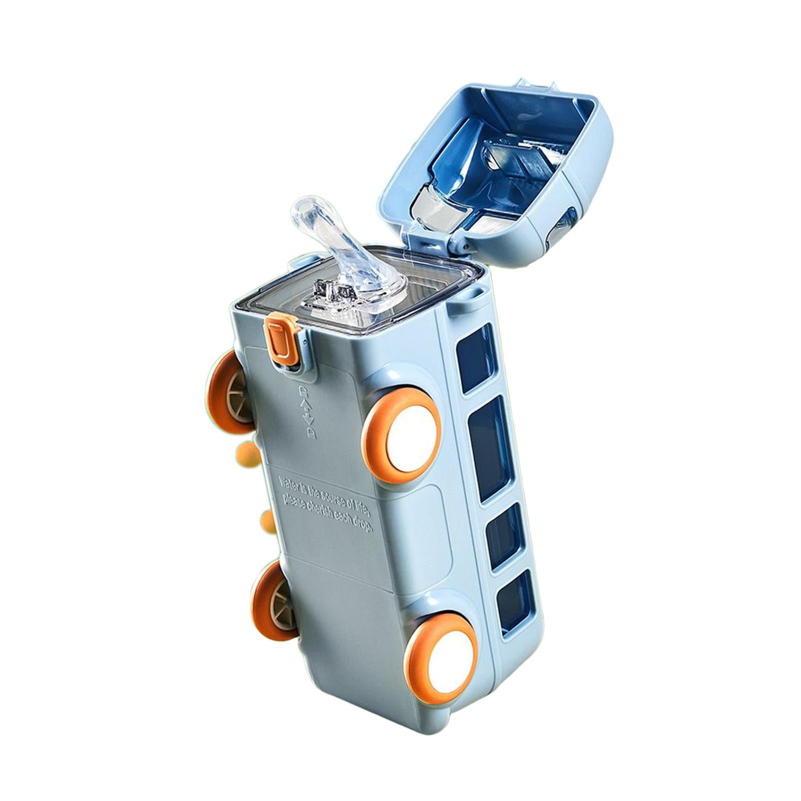 Magideal - Botella De Agua Para Niños Con Botella De Bebida De Coche De Dibujos Animados Niños Tazas De Agua A Prueba De Fugas Para Niños Taza De Agua Par Azul