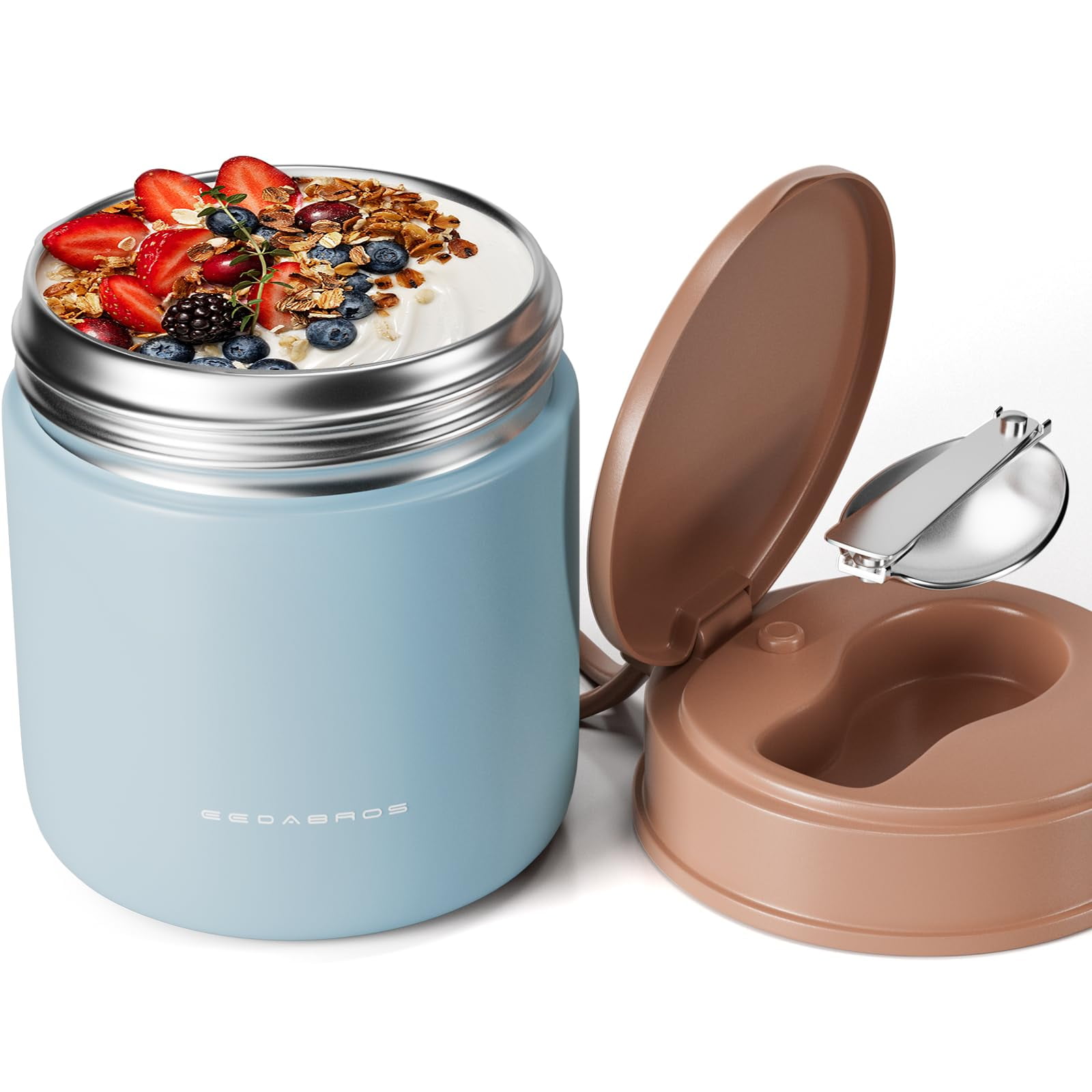 Tarro De Comida Termo Para Niños Eedabros, 450 Ml, Aislante, Acero Inoxidable