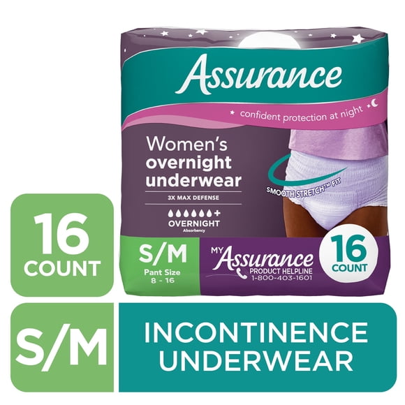 Ropa Interior Noche Mujer Assurance Incontinencia SM 16 Unid