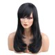 thumbnail image 2 of Peluca De Cabello Humano Recto Ondulado Largo Natural Pelucas Negras Flequillo Lateral Para Mujeres, 2 of 5