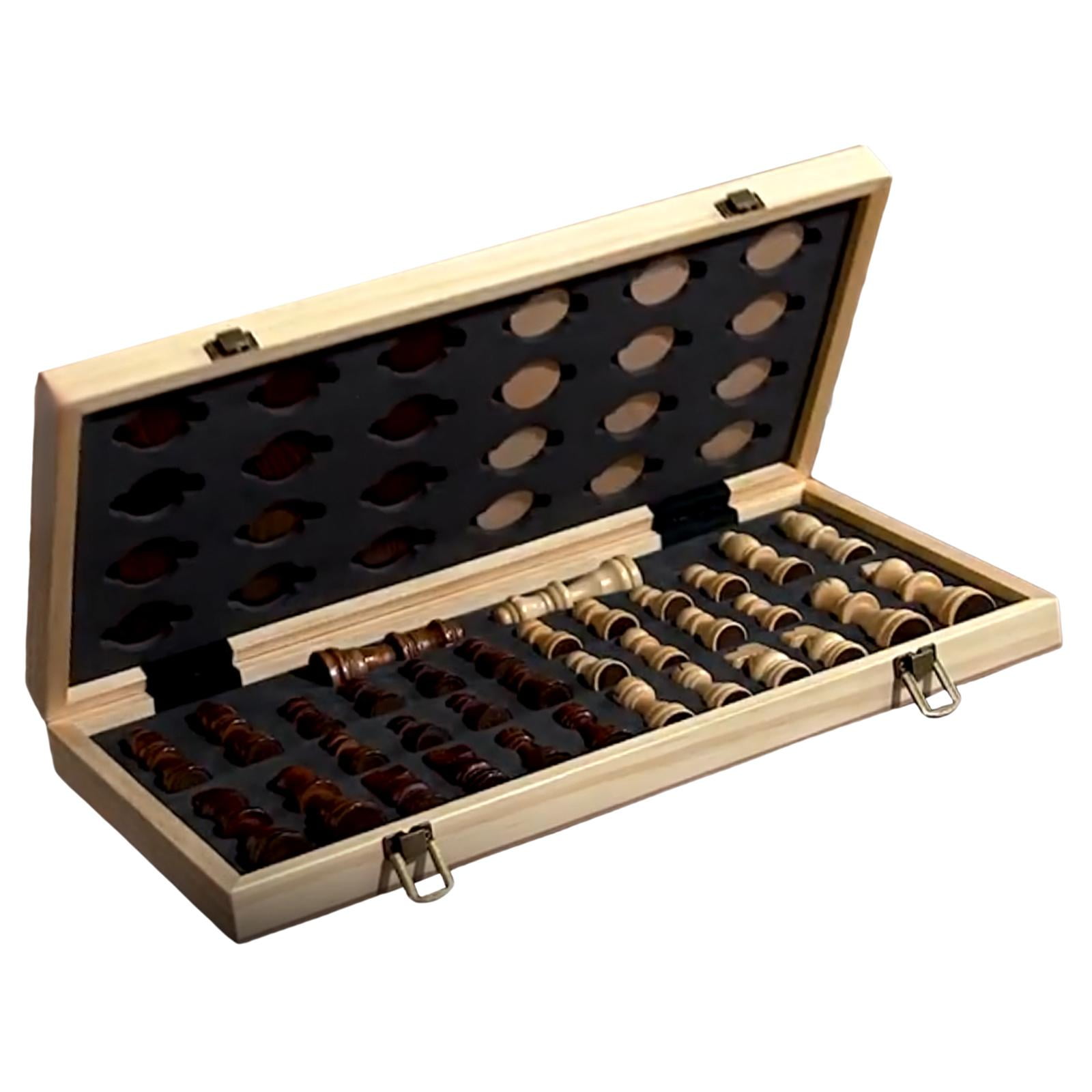 Bothyi - Juego De Ajedrez De Madera, Tablero De Ajedrez Plegable Portátil Para Principiantes, Niños, Niñas Y Adultos