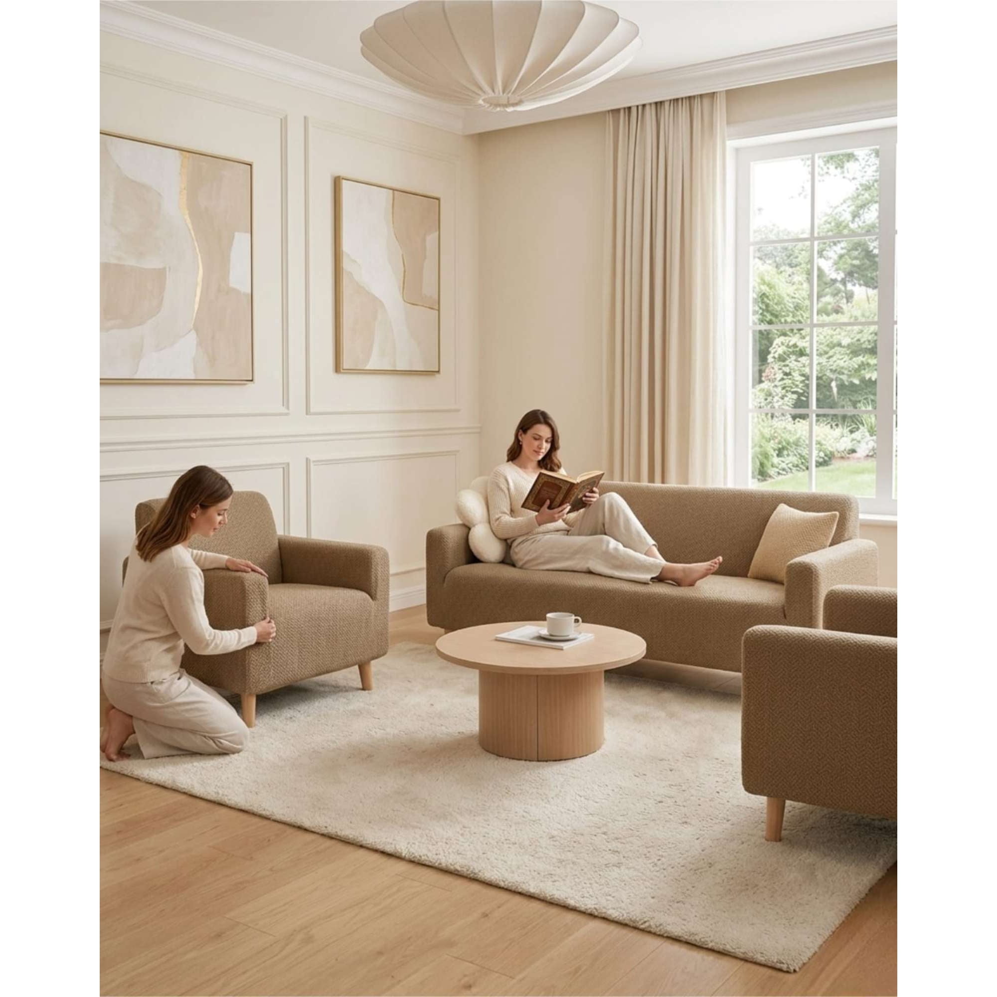Myl Todo Hogar - Juego De Cubre Sillón 3+1+1 Texturizado Premium - Ajuste Perfecto